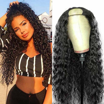 Ali Annabelle U Part Brazilian Curly Wig 14-26inch Glueless Kinky Curly Human Hair Wigs
